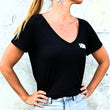 Load image into Gallery viewer, SOBAH RISING WEDGETAIL EAGLE V-NECK TEE (WOMENS)