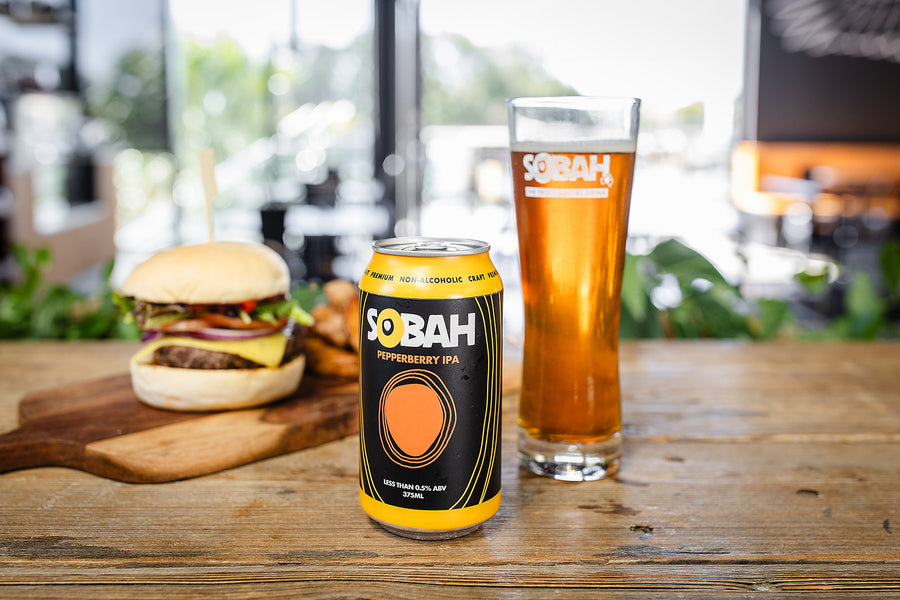 Sobah Brewery and Cafe at Burleigh Heads Non-alcoholic craft beer and burgers all day